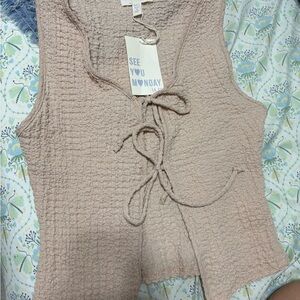 See You Monday Textured Light Pink Vest